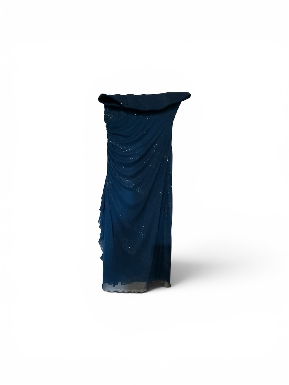 Strapless Navy Blue Evening Gown